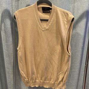 Black Brown 1826 - Tan V-Neck Cotton Sweater Vest - XL